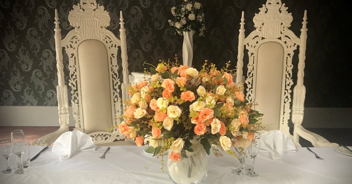 Open wedding day today come down and see the Oak Room all set up.