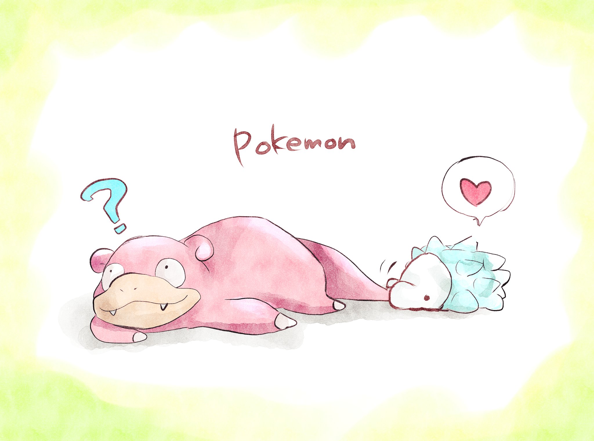 桃瀬 ひな ヤドンのしっぽをかじるユキハミ ポケモンイラスト T Co X5bls1qlpc Twitter