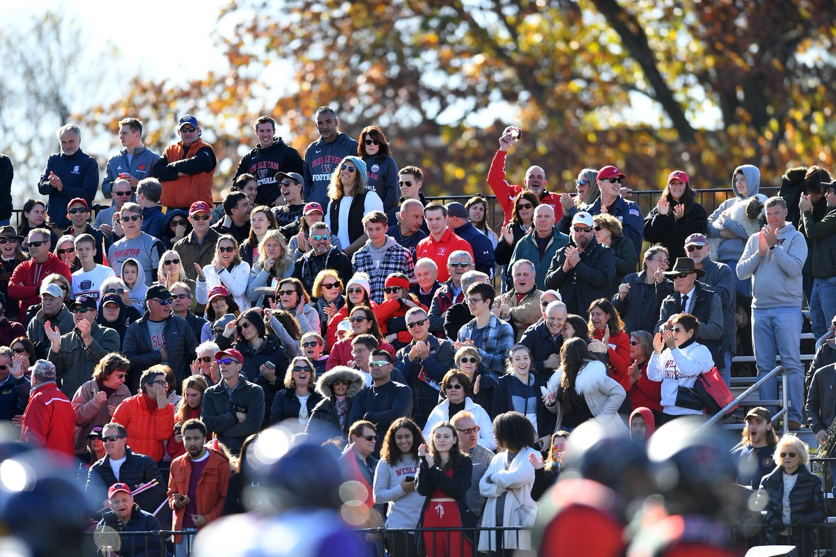 <a href="/Wes_Football/">Wesleyan University Football</a> ➡️ <a href="/Wes_Football/">Wesleyan University Football</a> ranked 4th in the nation in home attendance per game (5,047) in 2019
➡️ The listed crowd of 8,110 fans who witnessed the Homecoming/Family Weekend OT win over Williams on Nov. 2 was the 10th-highest single-game number in all of D3 last season