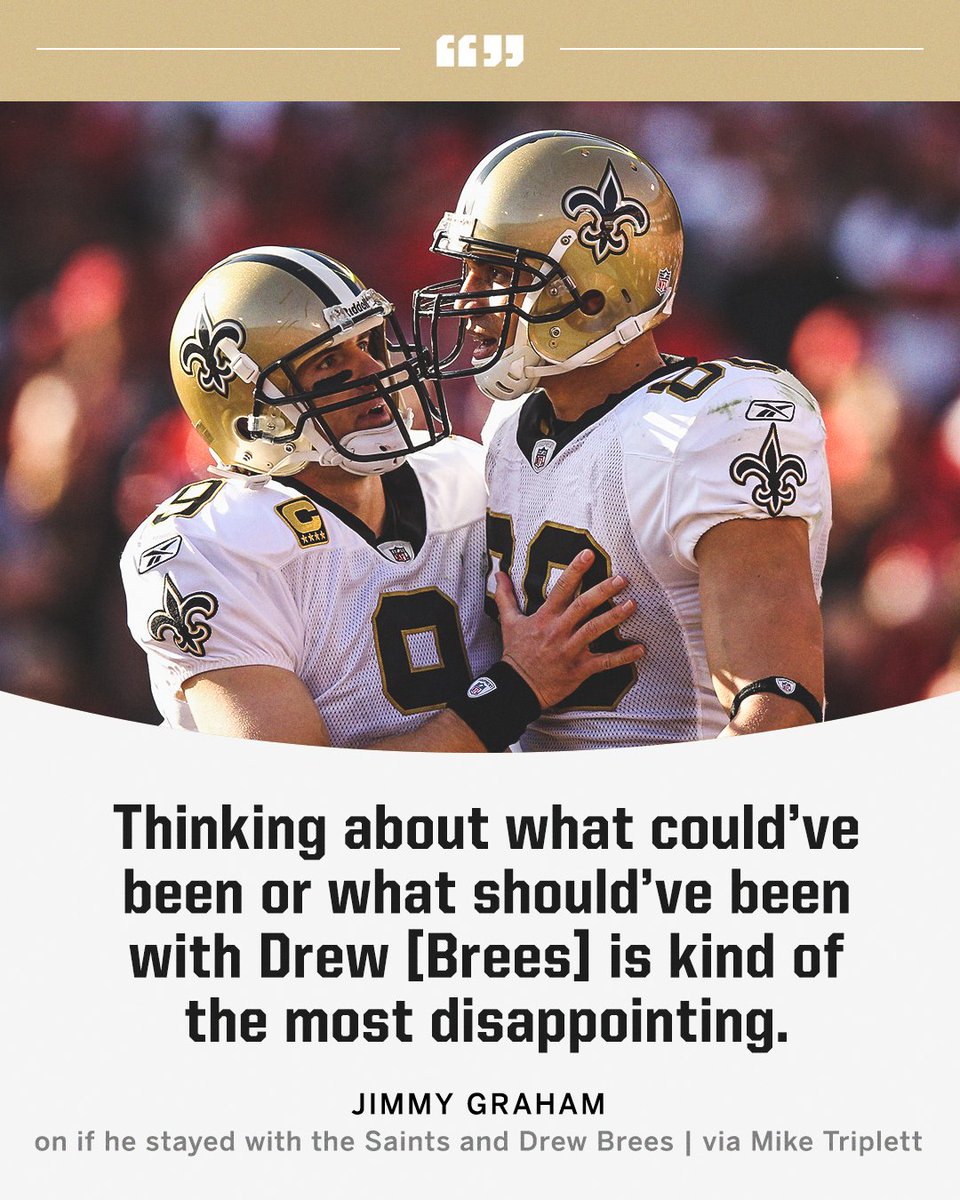 Jimmy Graham says Gronk motivated him and wonders what could've been if he stayed with Drew Brees and the Saints ⚜️ 

(via <a href="/MikeTriplett/">Mike Triplett</a>)