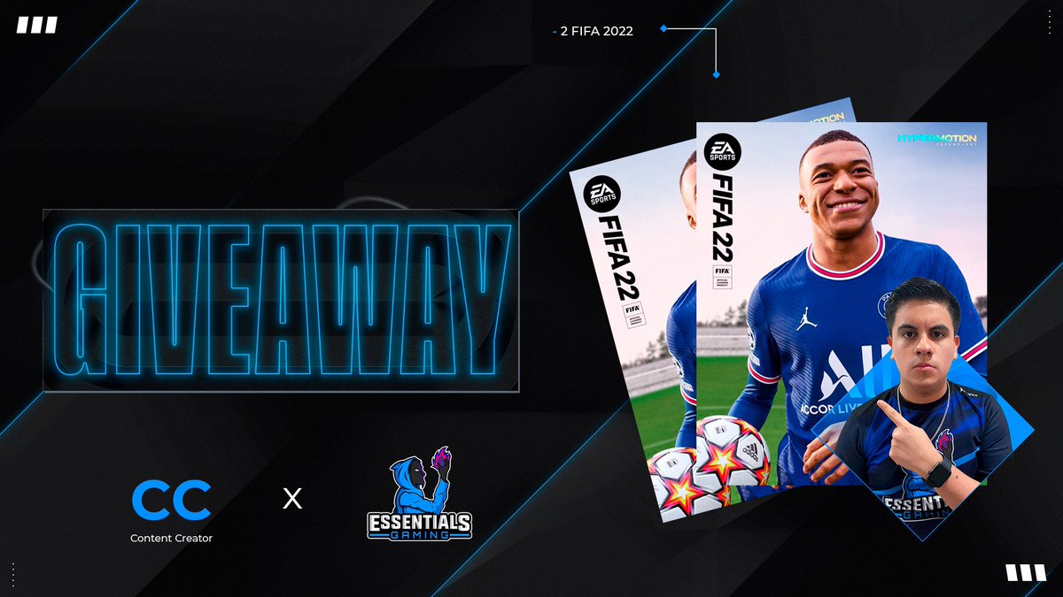 Hermanoooos, <a href="/EssntialsGaming/">Essentials Gaming</a>  y su servidor estaremos regalando 3 #FIFA22 

Requisitos ✅
-Like y RT a la publicación
-Etiquetar a 1 amigo
-Seguir a la cuenta de <a href="/EssntialsGaming/">Essentials Gaming</a> <a href="/CRACKHEBER/">Heber Cárdenas</a> y <a href="/EsG_Jeremi/">Jeremi Morales</a> 

Los ganadores se darán a conocer uno cada día a partir de mañana🤙🏻🎮💙