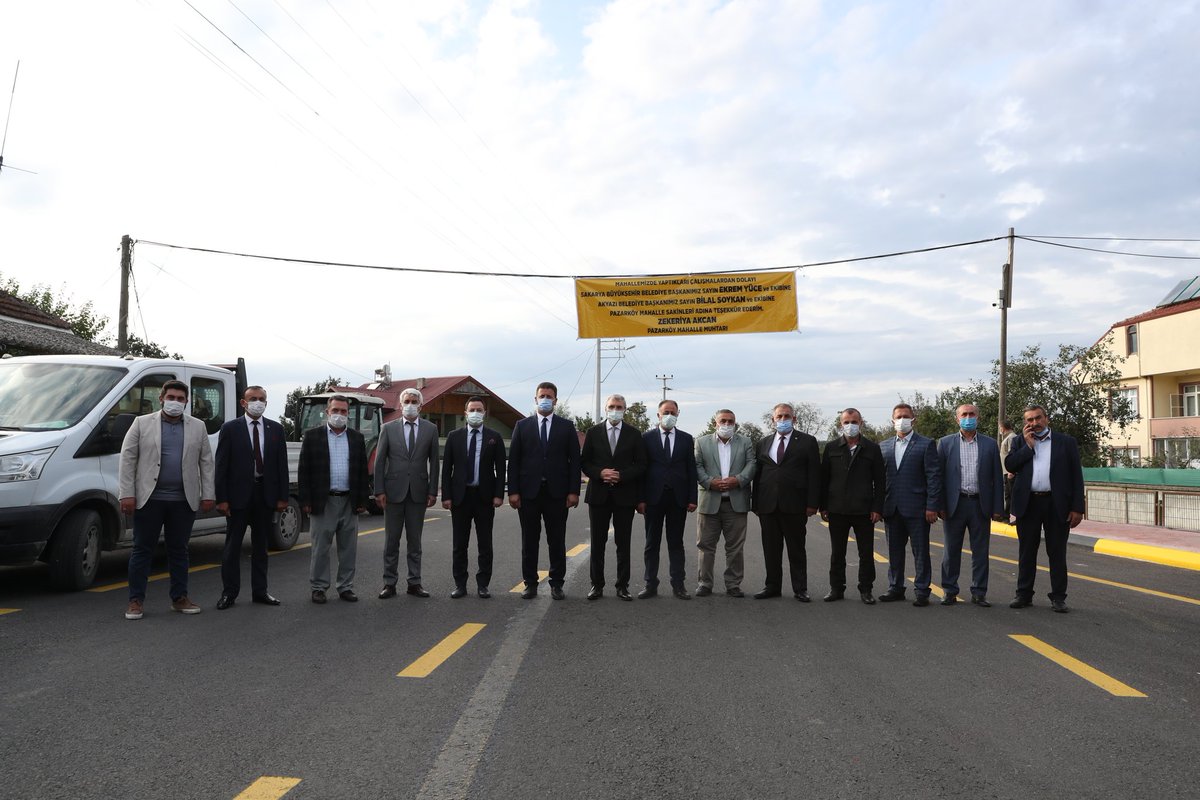 ekremyuce's tweet photo. Akyazı Pazarköy Yolunun açılışını gerçekleştirdik. 

"Sakarya’da Asfaltlanmamış Yol Bırakmayacağız" sloganıyla çıktığımız yolda 1 milyon tondan fazla asfalt çalışması gerçekleştirdik.

Pazarköy Caddesi şehrimize ve ilçemize hayırlı uğurlu olsun. https://t.co/hg3LcdoWOb