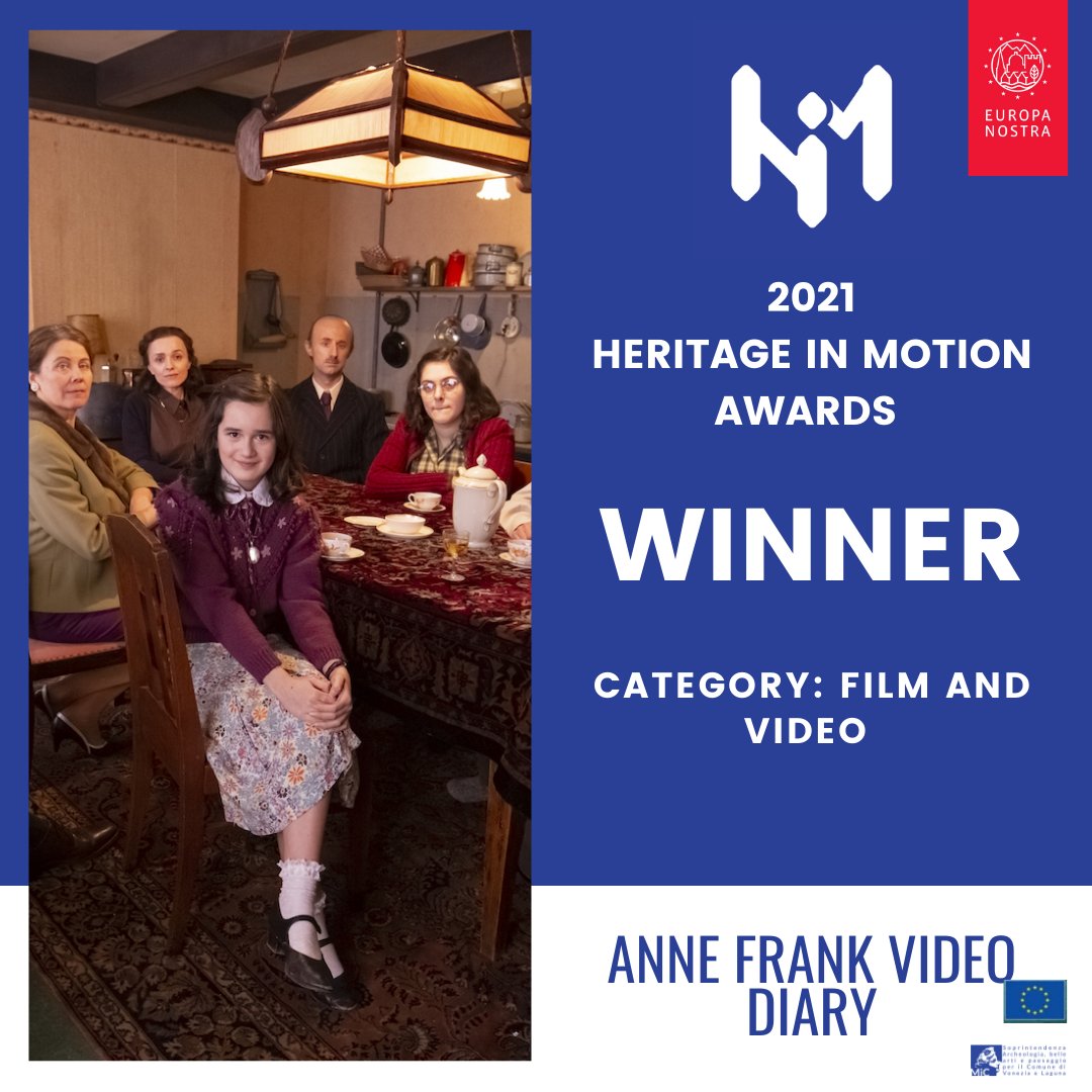 The winner in the category 'Film &amp; Video' is the <a href="/annefrankhouse/">Anne Frank House</a> with their project 'Anne Frank Video Diary'! Congratulations 🏆
<a href="/europanostra/">Europa Nostra</a> <a href="/Europeanaeu/">Europeana</a> <a href="/EMAFoundation/">EMA Foundation</a>  #WinnersHiM2021 #HiM21 #vlog #heritage