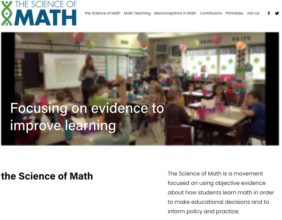 Want to know more about the #ScienceofMath? Check out this brand new website: thescienceofmath.com 
AND, considering joining this effort to promote evidence-based teaching practices in #math. Click on Join Us!