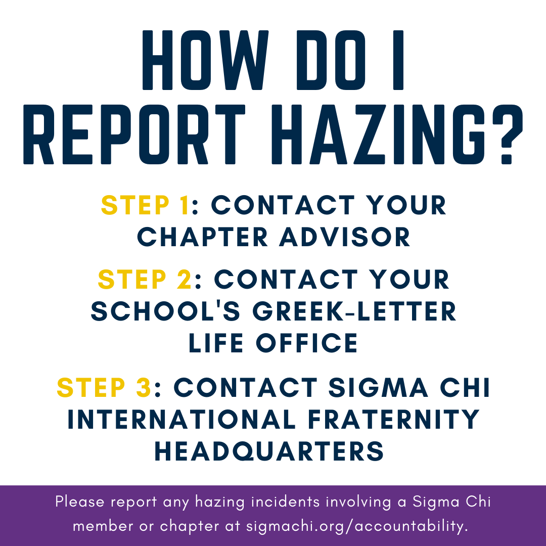 SigmaChi's tweet photo. Sigma Chi International Fraternity has a zero-tolerance policy for hazing and encourages all of its members, parents, collegiate staff, and community members to report any instances of hazing to the Greek life office at their college or university and to Sigma Chi Headquarters. https://t.co/thOlbqGRDT
