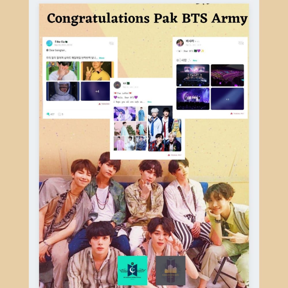 btspkwevoting's tweet photo. |CONGRATULATIONS PAKISTAN ARMYS 💜🇵🇰
Alhumdulillah 3l Pakistan ARMY post are trending on #1, #2 and #8on weverse 🤩 all together
.. Special thanks to all weverse group members and weverse team and weverse Fanbases
@karachirockers7
.. we hope for the best support in the future https://t.co/rc9cur5vXB