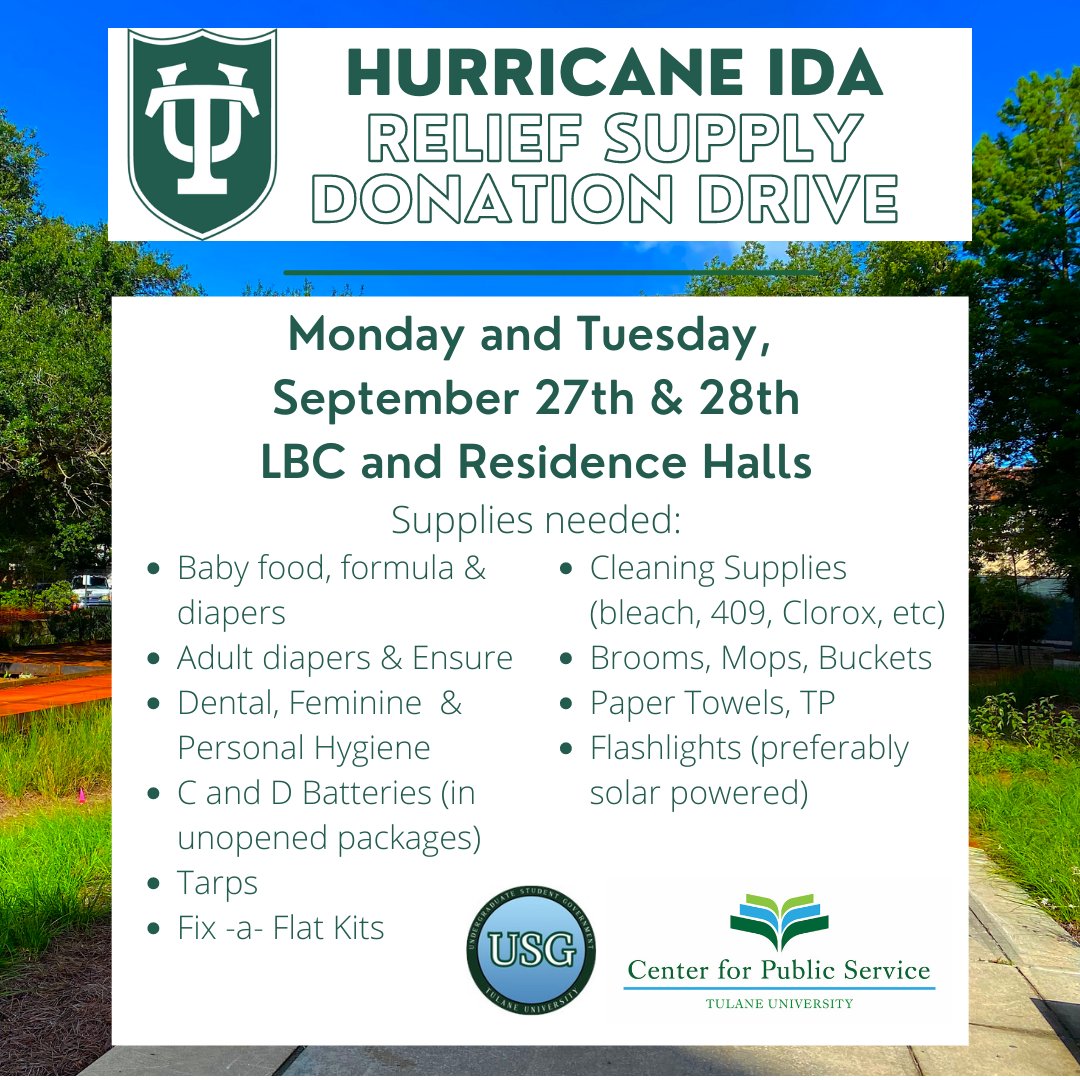 tulane_cps's tweet photo. Tulane and Hurricane Ida Relief - https://t.co/Yac9diaBAA https://t.co/FNl6MUEw3Z