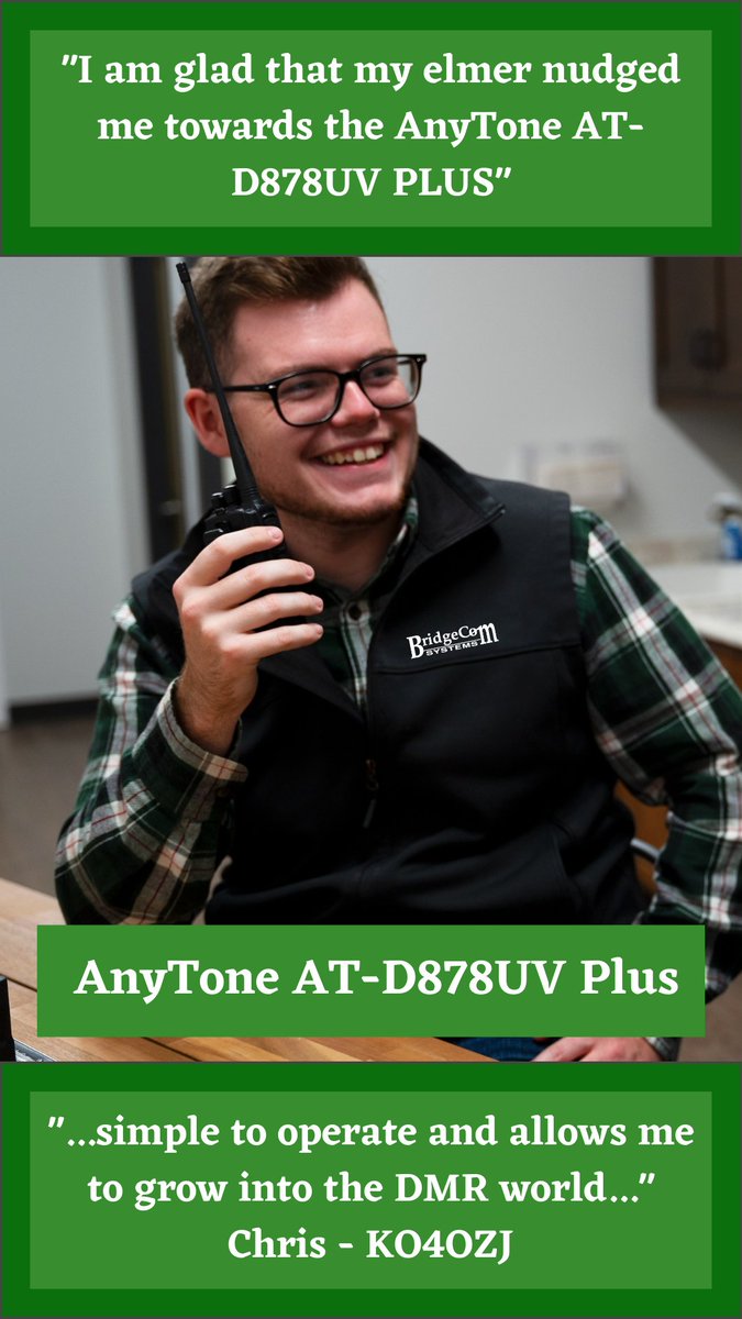 BridgeCom_Radio's tweet photo. AnyTone AT-D878UV PLUS
FREE step-by-step Beginner to Expert training course (BridgeCom University) that walks you through the entire experience, answering core questions.

https://t.co/nY6cflZokM

#plugandplay
#amateurradio
#anytone
#bridgecomsystems
#digitalradio
#dmr https://t.co/B7QKtQ0P3w