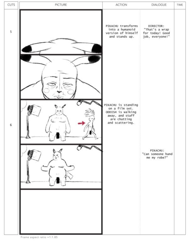 Storyboards for the first Pikachu short I'm working on. 