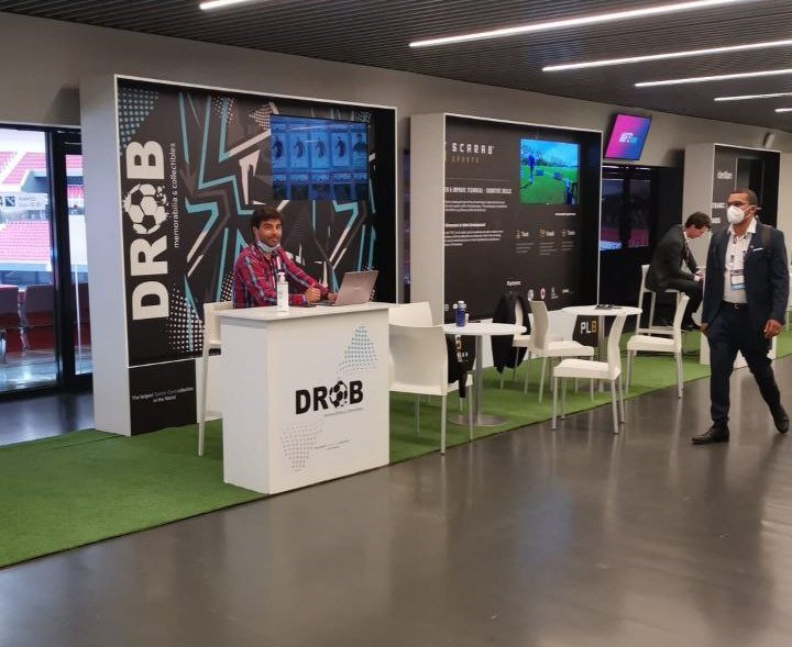 DamianDROB's tweet photo. Our booth at #WFSEurope ! We are the first company ever to represent #thehobby at an event like this. For the next days, you can find us at Atletico Madrid stadium. I'm proud and grateful beyond words. Special thanks to @charlyseo1 @alexlgz and @SkyloopAgency for the support. https://t.co/rvqscLFl0n