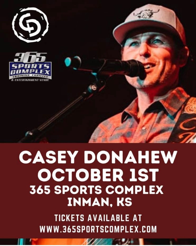 Casey Donahew Live at 365 Sports Complex! October 1st! Get your tickets at 365sportscomplex.com