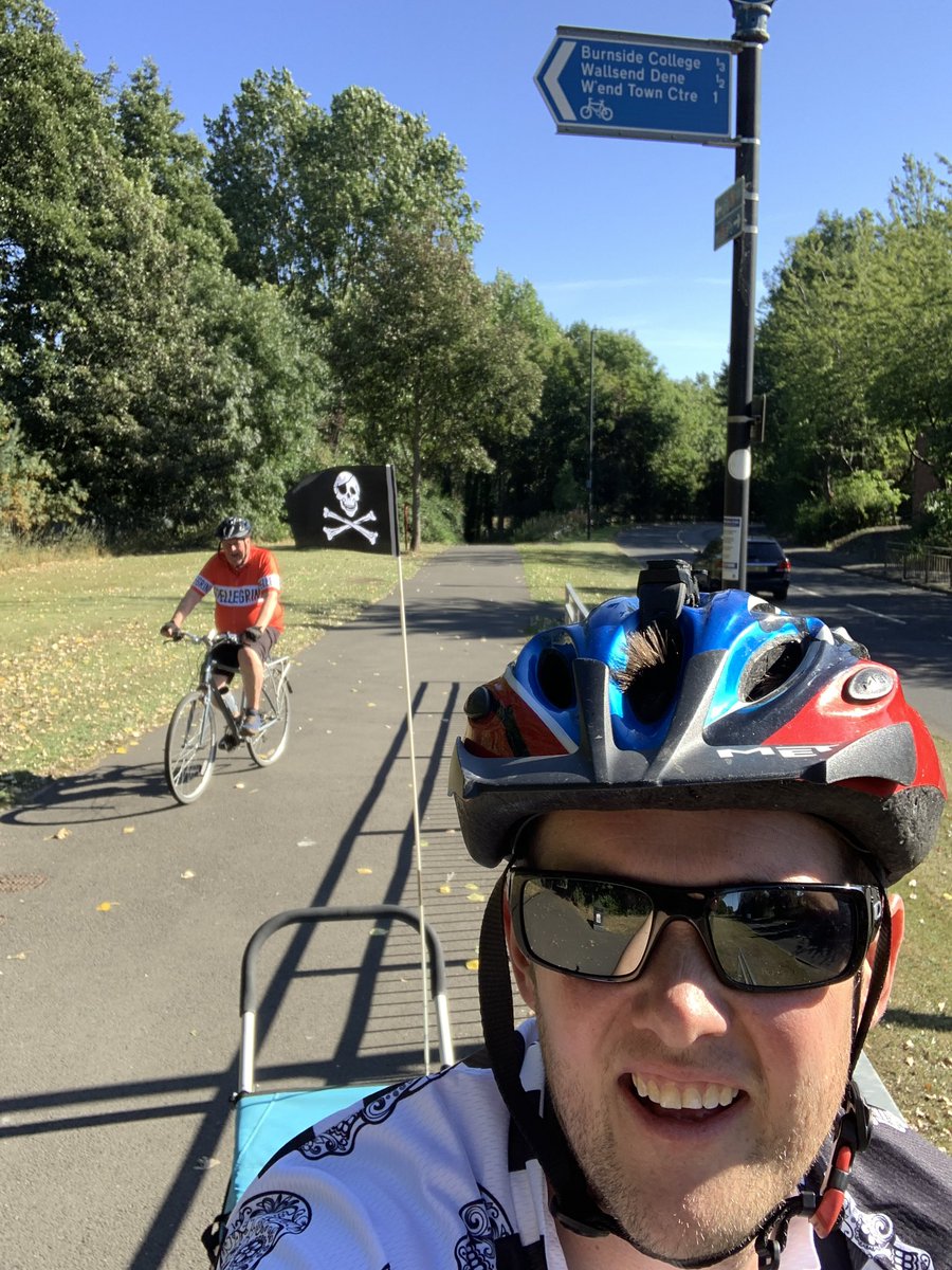 DrJimboWalton's tweet photo. Amazing trip along the coast, down the Tyne and then home through town with @GrahamWalton and the littlest Walton. Lunch, visit to the Baltic, play in the park and watering at the allotment. All on our bikes - nearly 30 miles done. #nocarday https://t.co/6JdPthEeG9