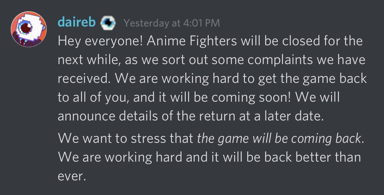 ANIME FIGHTERS IS BACK SOON! NEW INFO!