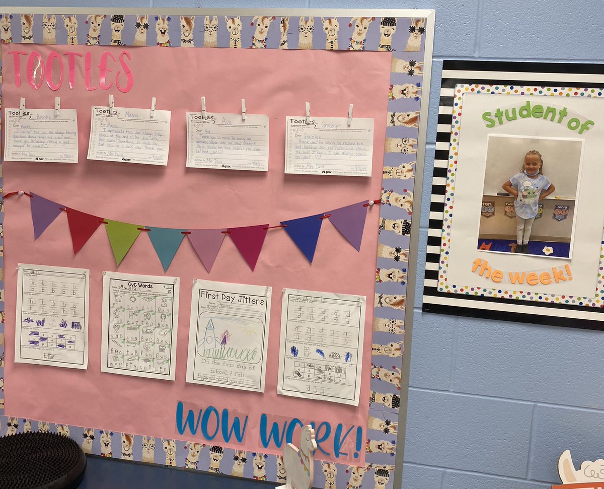 Saville 1st grade celebrating specific excellent academics and personal connections with Tootles and displays. #savillefamily #wearemrls
