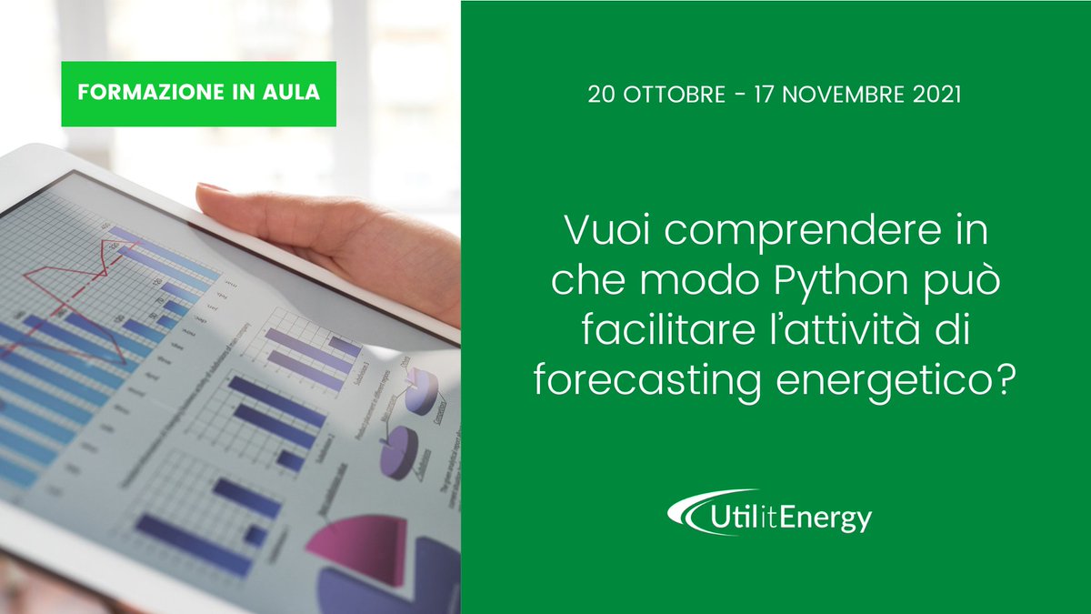 Vuoi scoprire il linguaggio Python per il forecasting energetico dalle sue funzioni base alle sue applicazioni operative nel mercato energy?

📆 dal 20 Ottobre al 17 Novembre 2021
👉 Guarda il programma qui lnkd.in/dkN5s7tZ