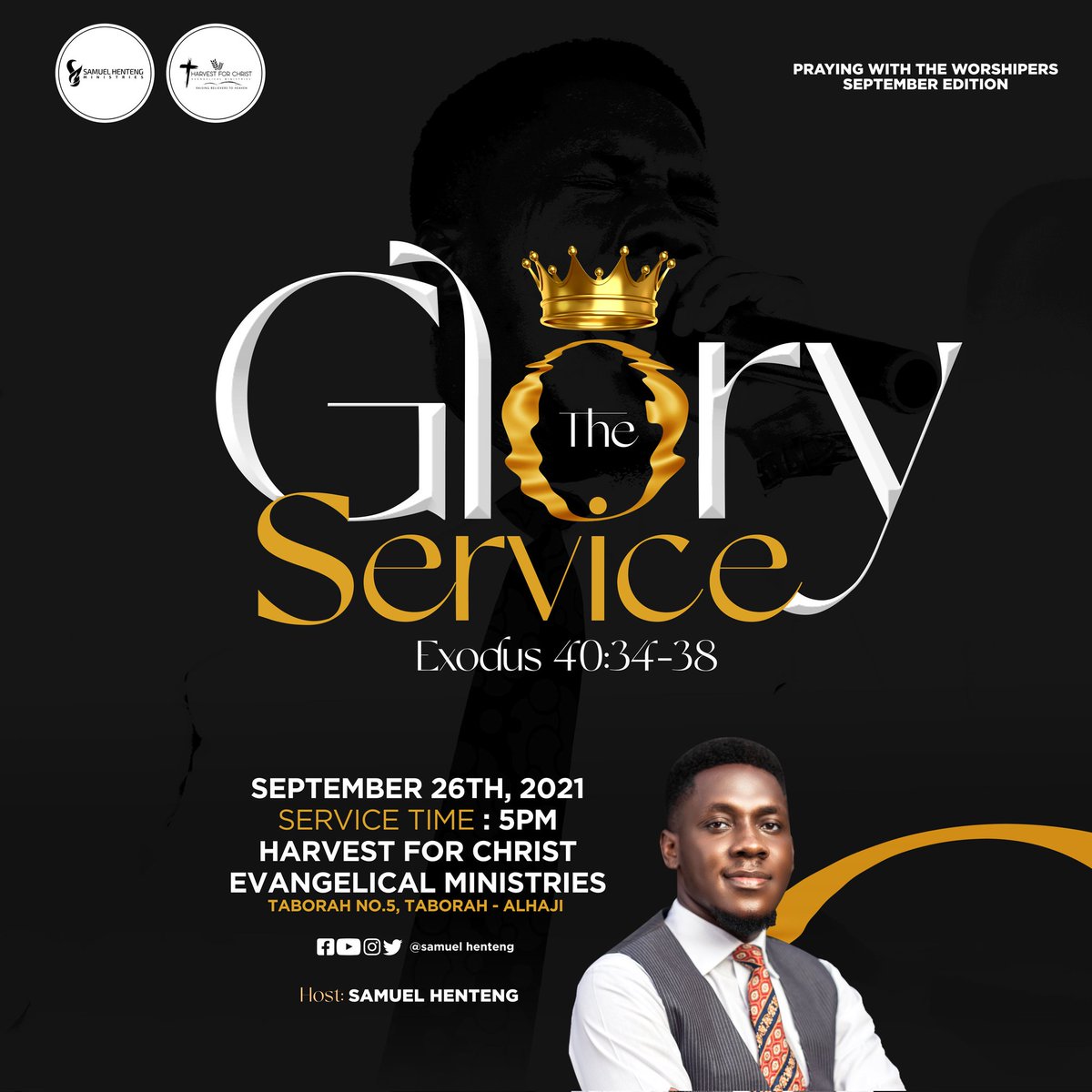 HentengSamuel's tweet photo. The Glory Service 

#prayingwiththeworshippers 
#samuelhentengministries 
#wegoginger 
#thegloryservice https://t.co/VYlYFdSLDH