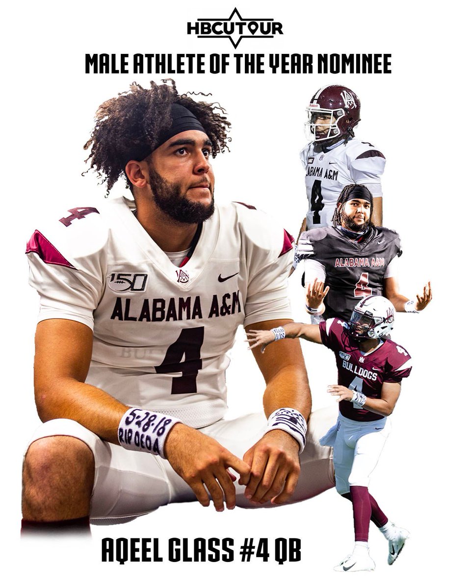 Aqeel Glass, LN '17, has been nominated for the HBCU Male Athlete of the Year. Winners will be announced in December. Vote for him here &gt;&gt; buff.ly/3Cu1sRR