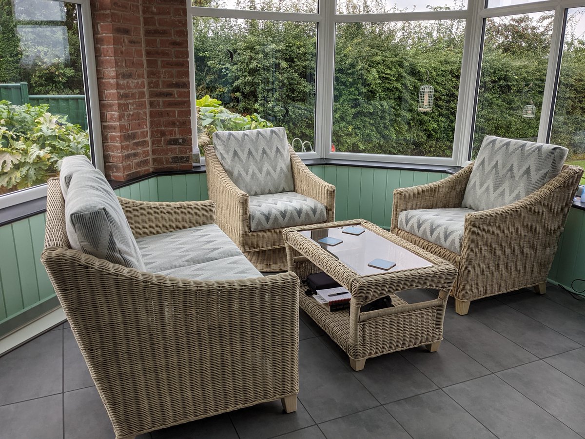 Midlandscane's tweet photo. The @Dessercane Dijon Suite recently delivered by the Midlands Team! Shown here in natural wash with Yang (C grade) fabric. https://t.co/ZqCkLazzR9