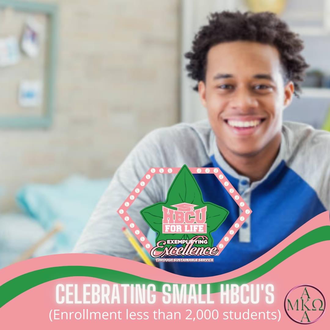 AKAMuKappaOmega's tweet image. Alpha Kappa Alpha Sorority, Incorporated, Mu Kappa Omega Chapter celebrates small HBCUs with less than 2,000 students enrolled. Help us share this valuable information and consider small HBCUs! 
#AKA1908 #HBCUforLIFE #MuKappaOmega
