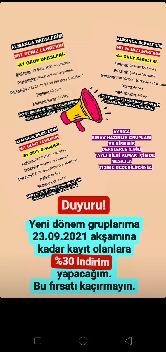 ‼️‼️‼️ İ N D İ R İ M ‼️‼️‼️

#onlinealmanca #deutschonline
#almancakurs