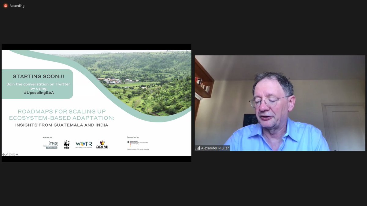 TMG_think's tweet image. We&apos;re live!
@alexander_tmg opens #UpscalingEbA:

#ClimateAction is urgent in this time of multiple crises.

#EcosystembasedAdaptation is a systemic, strategic approach to these challenges. How we get there - the pathways to mainstreaming #EbA - is the subject of this discussion.