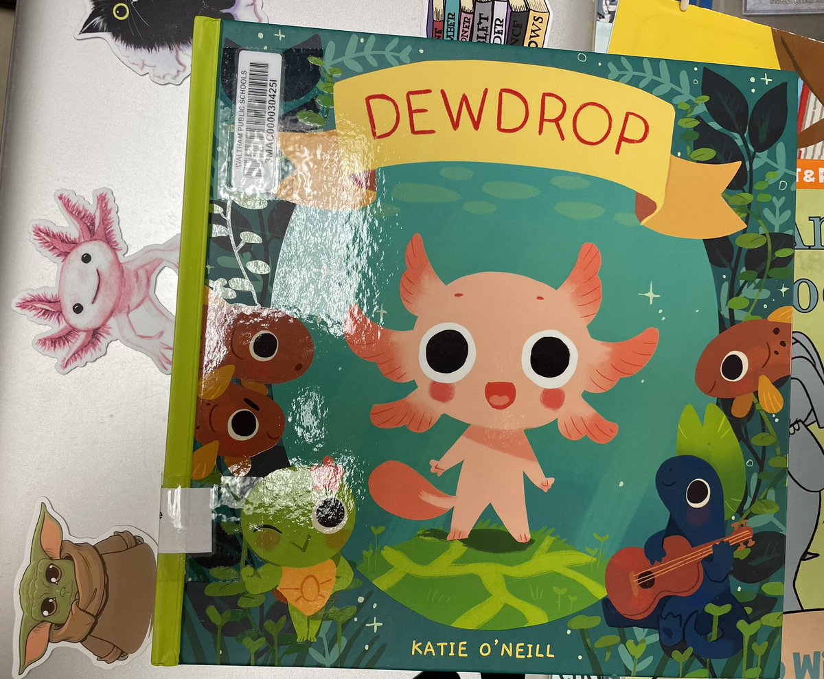 MacALibrary's tweet image. Vacation’s over! Tiny Coral is back at school, and she brought a book! Ms. Smogard made her her own sign, and some of our students made food web drawings for her. 😊 @MacArthurEagles @MissBarresi