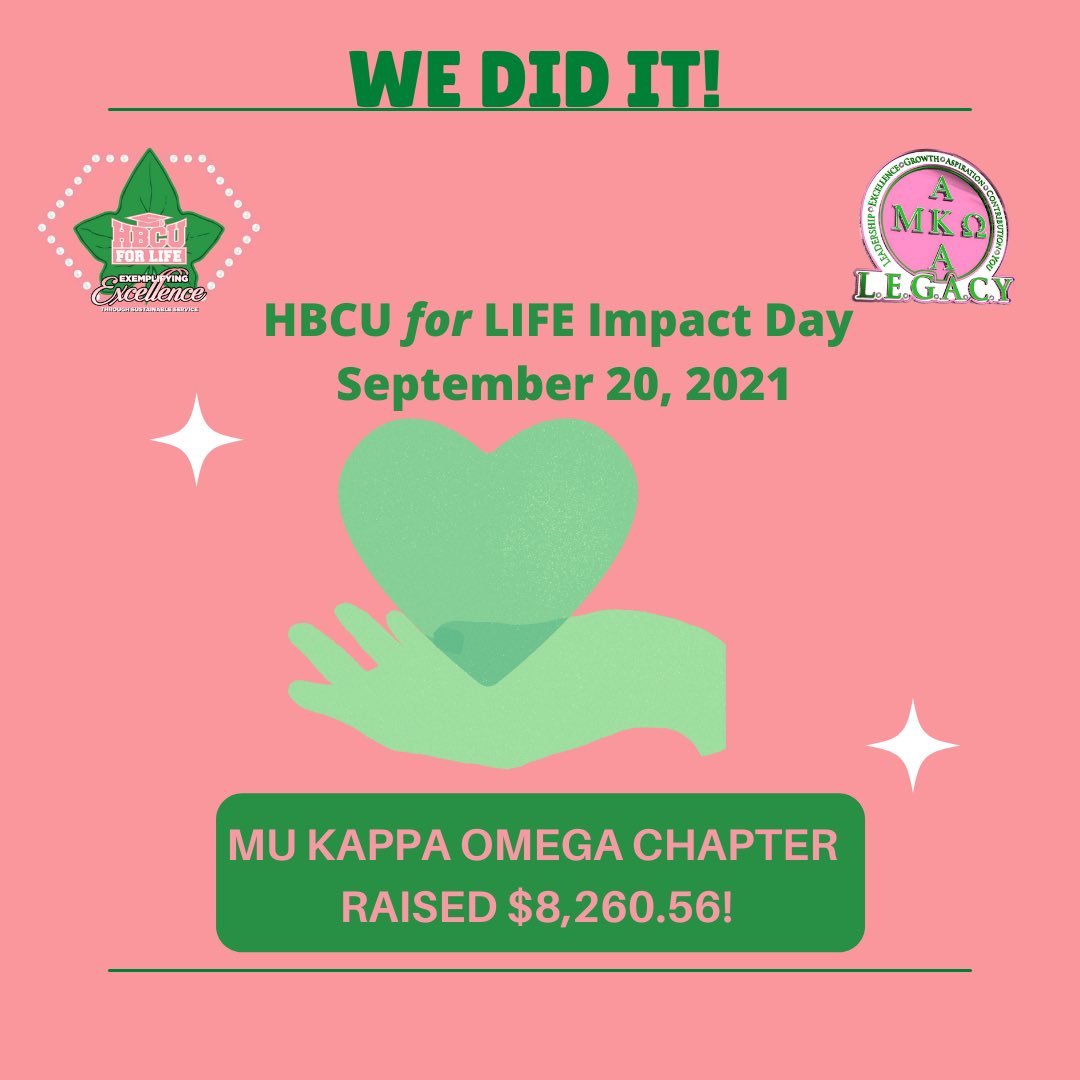 Thank YOU for helping us support HBCUs!! #MuKappaOmega #AKA1908 #HBCU4Life #AKAImpactDay