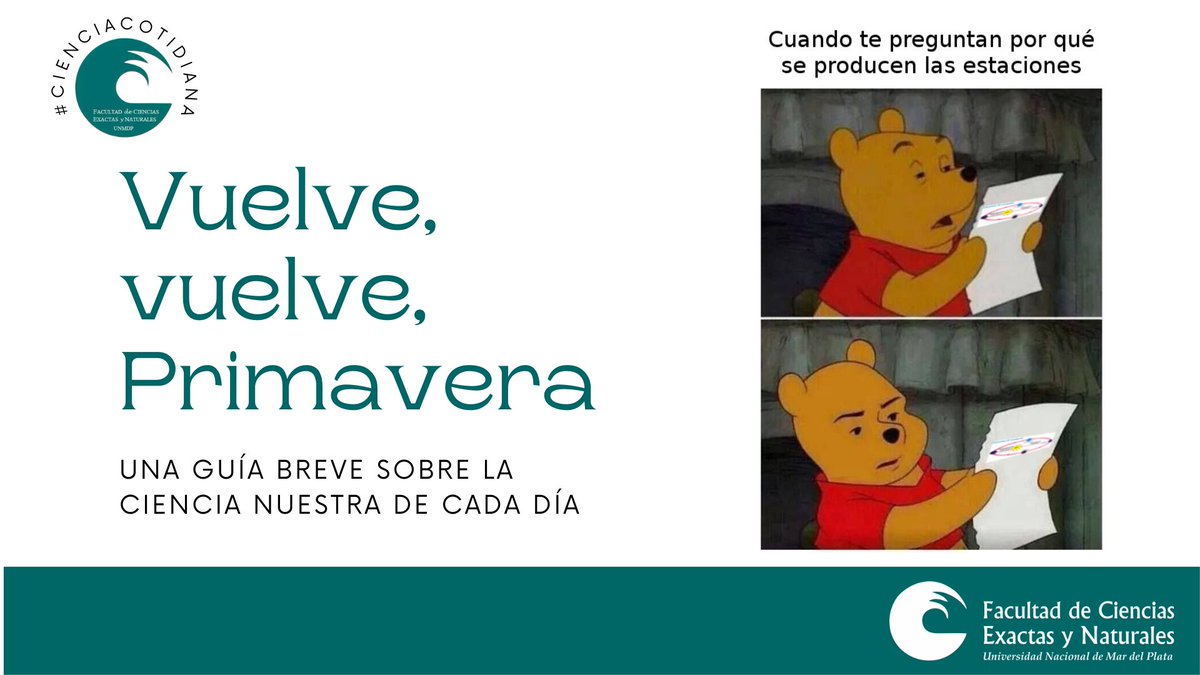 #CienciaCotidiana es una breve guía sobre la ciencia nuestra de cada día, sobre fenómenos que observamos a diario pero que, muchas veces, no podemos explicar.

Empezamos hablando sobre por qué se producen las estaciones y cuándo empieza la primavera

mdp.edu.ar/exactas/cienci…