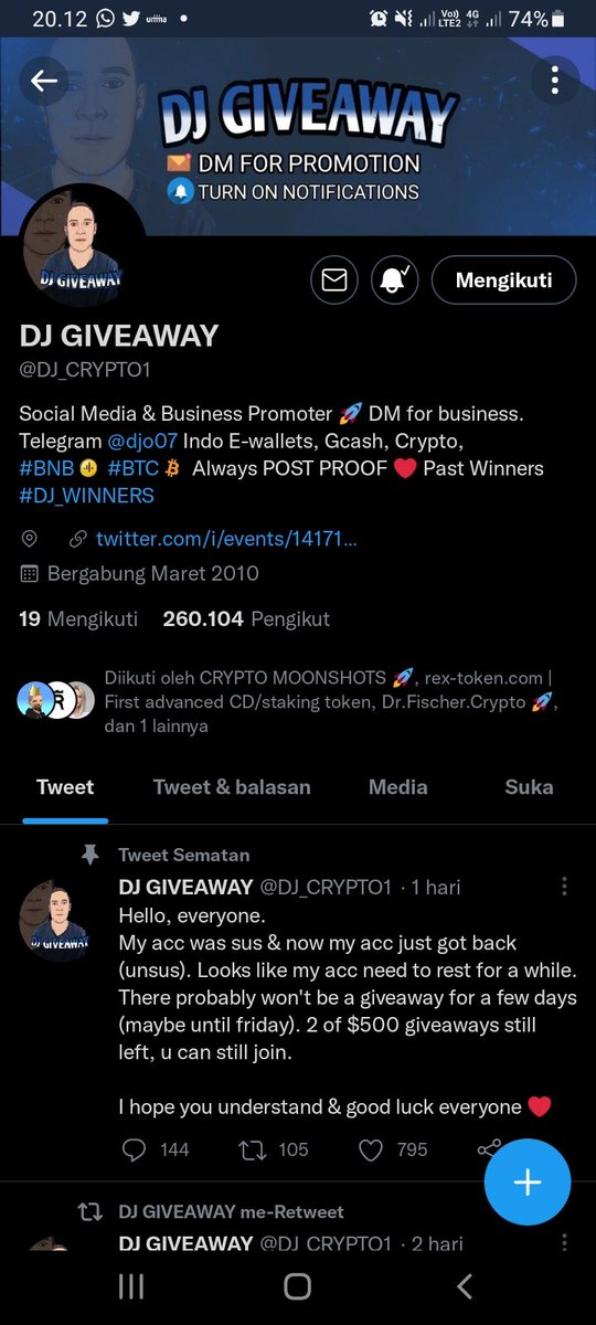 exOOl024's tweet photo. @DJ_CRYPTO1 Ddoonnee😇 https://t.co/Z7tmcuqLq7