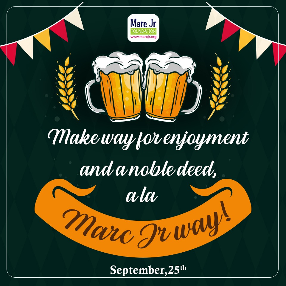 MarcJrFnd's tweet photo. Make way for enjoyment and a noble deed, a la Marc Jr way.!!!
.
.
.
.
#marcjr #DIPG #ngo #beerandwinefestival #fundraiserevent #beertasting #beerfestival #winetastingevent #eventforcause #MarcJrFoundation https://t.co/L89iYThQnP