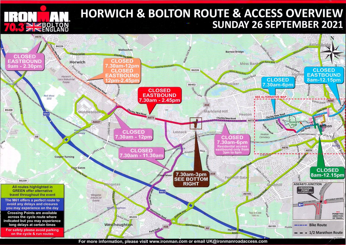 GETTING TO AND FROM THE GOLF CENTRE ON SUNDAY 26TH SEPTEMBER

Please be aware that on Sunday 26th September Bolton is hosting an IronMan event. 

Access to Regent Park Golf Centre should be from the A58 (Beaumont Road) or (Victoria Road) going westbound along Chorley New Road.