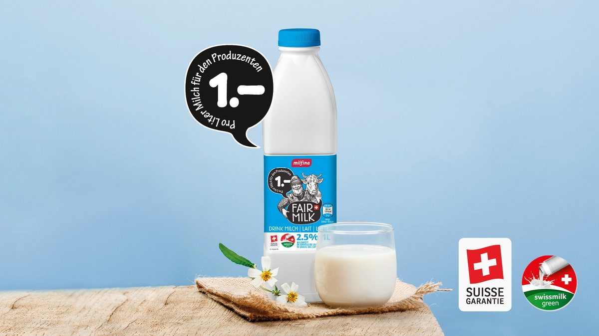FAIRMILK🥛: neu bezahlen wir einen ganzen Franken für einen Liter Milch an alle nach FAIRMILK-Richtlinien produzierenden Milchbäuerinnen und Milchbauern.👩‍🌾👨‍🌾🐄 Mehr Informationen in der Medienmitteilung bit.ly/3nUfXu7