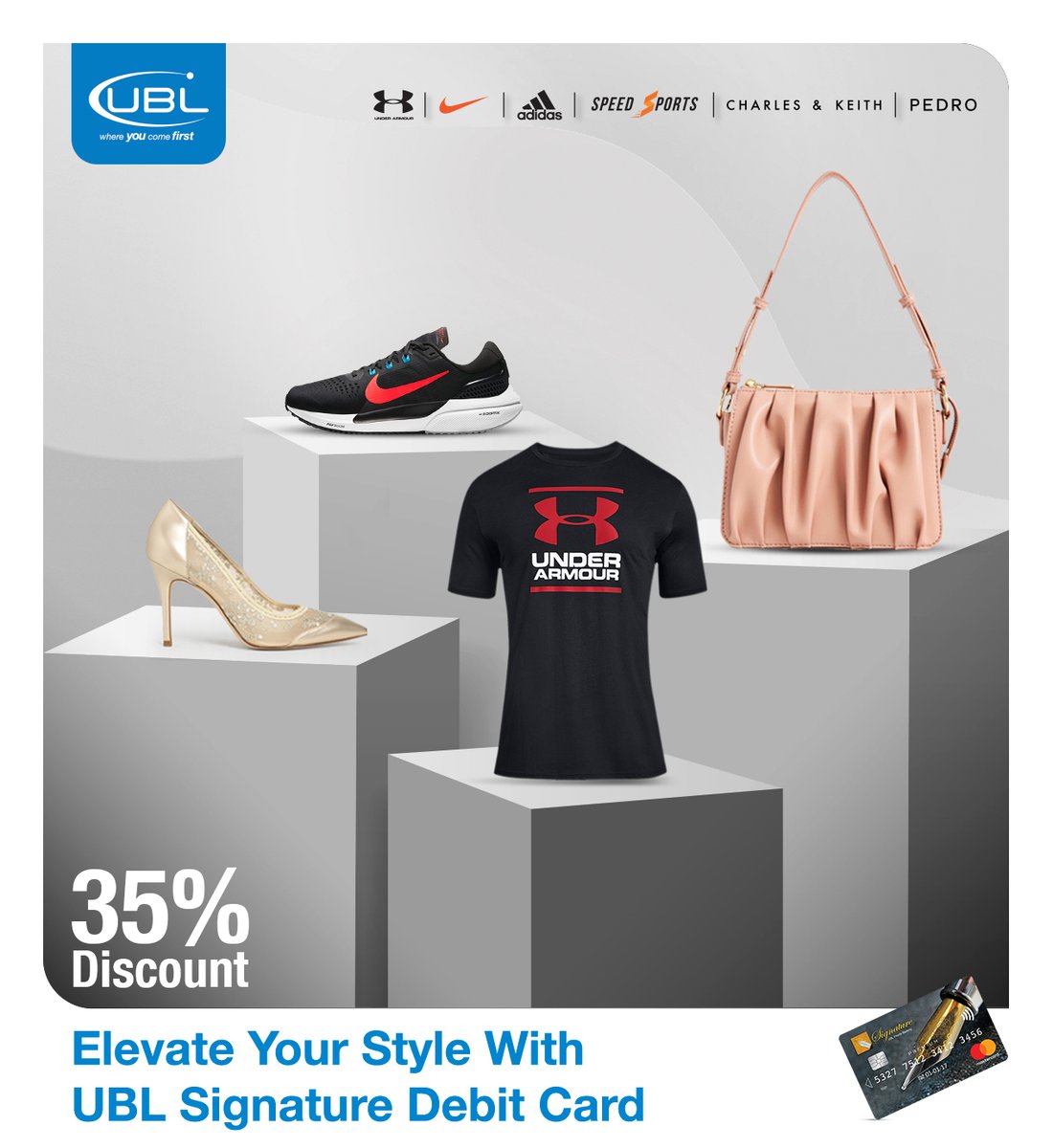 UBLDigital's tweet photo. Enjoy an amazing discount of 30% at Nike, Adidas, Charles &amp; Keith, Pedro, Under Armour, and Speed Sports with your UBL Signature Debit Card.

Terms and conditions apply.

#UBL #UBLDiscounts #UBLCards #Nike #Adidas #Pedro #SpeedSports #Underarmour #CharlesandKeith https://t.co/ZMqvXMZU0r