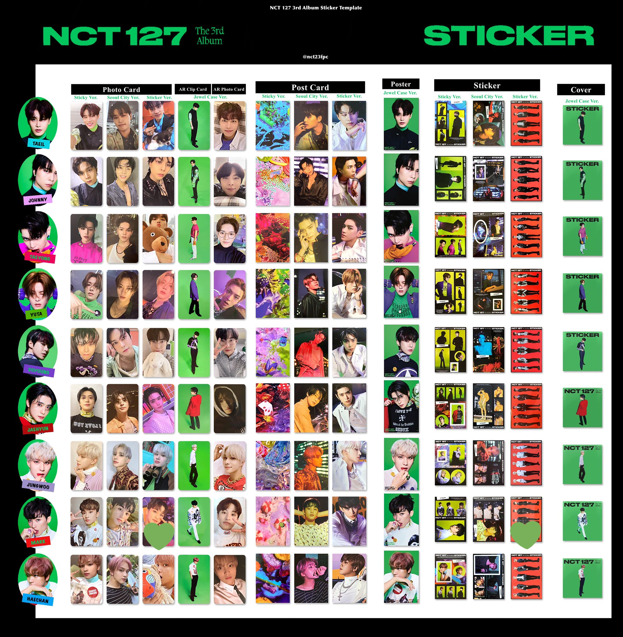 ジョンウ ふりまわす トレカ sticker nct127