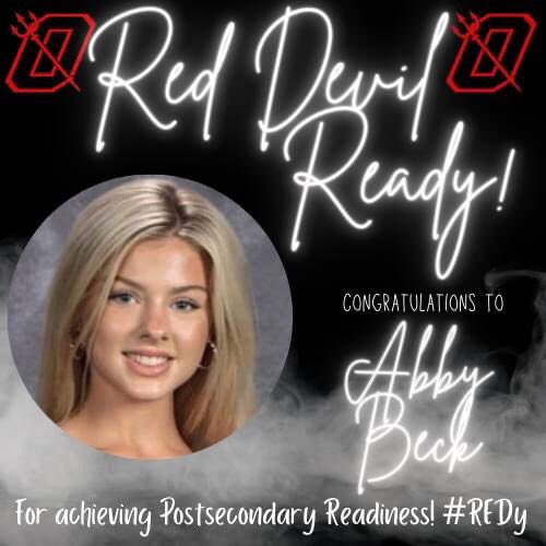 DigitalDevil1's tweet photo. Congratulations to these OHS Seniors who are #RedDevilREDy
These students have met the requirements for postsecondary readiness! #FILD https://t.co/P7ampr4U6G
