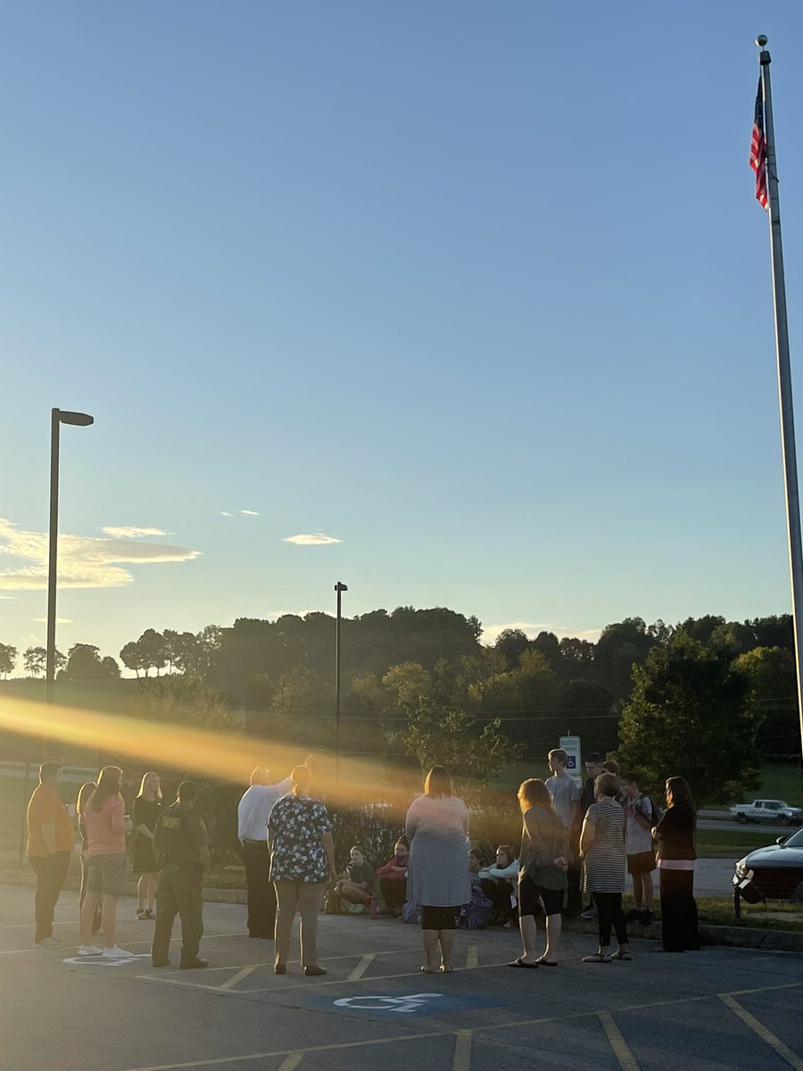 Great morning at See You at the Pole! Thanks to Scott Johnston for leading us!