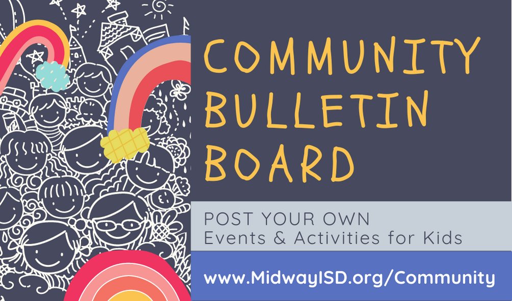 MidwayISD's tweet photo. Wow! The MISD Community Board is full of fall activities... check them out and/or add your own. 

https://t.co/dGQ1gTvcbQ https://t.co/mHKlGNO3nG