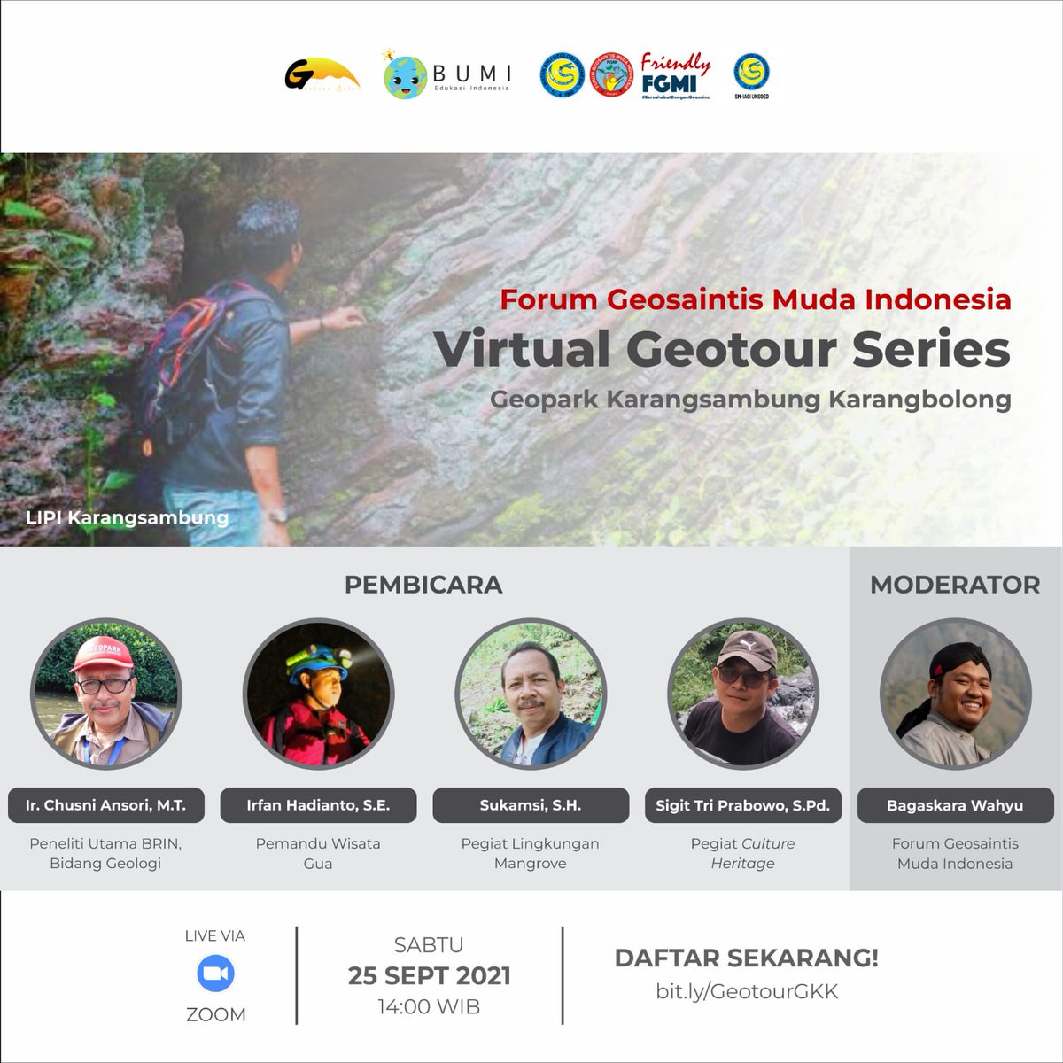 KBMLocalGuides's tweet image. Virtual Geotour Series

🏞 Virtual Geotour Series: Menjelajah dan Mengenal Geopark Karangsambung Karangbolong, Yuk!

Last weekend in September, another session of virtual geotour series! ✨ 

Jangan lupa untuk daftarkan diri kamu segera disini 👇🏻 :
bit.ly/GeotourGKK