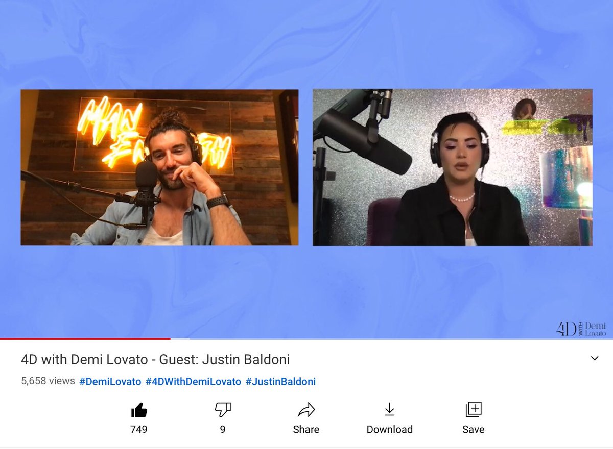 I’m watching the latest episode of @ddlovato’s podcast 4D with Demi Lovato and their conversation with @justinbaldoni. This has been fantastic to listen to. I highly recommend that you check it out and check out Justin’s podcast #ManEnough as well @WeAreManEnough #4DwithDemi