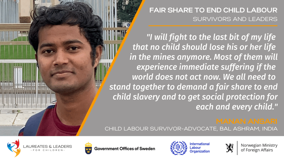 WithEveryChild's tweet photo. Manan Ansari is a survivor of #childlabour who now fights to stop this injustice happening to more children. His passionate words must be heeded! #SocialProtection #FairShareToEndChildLabour https://t.co/ASjpjt05xe