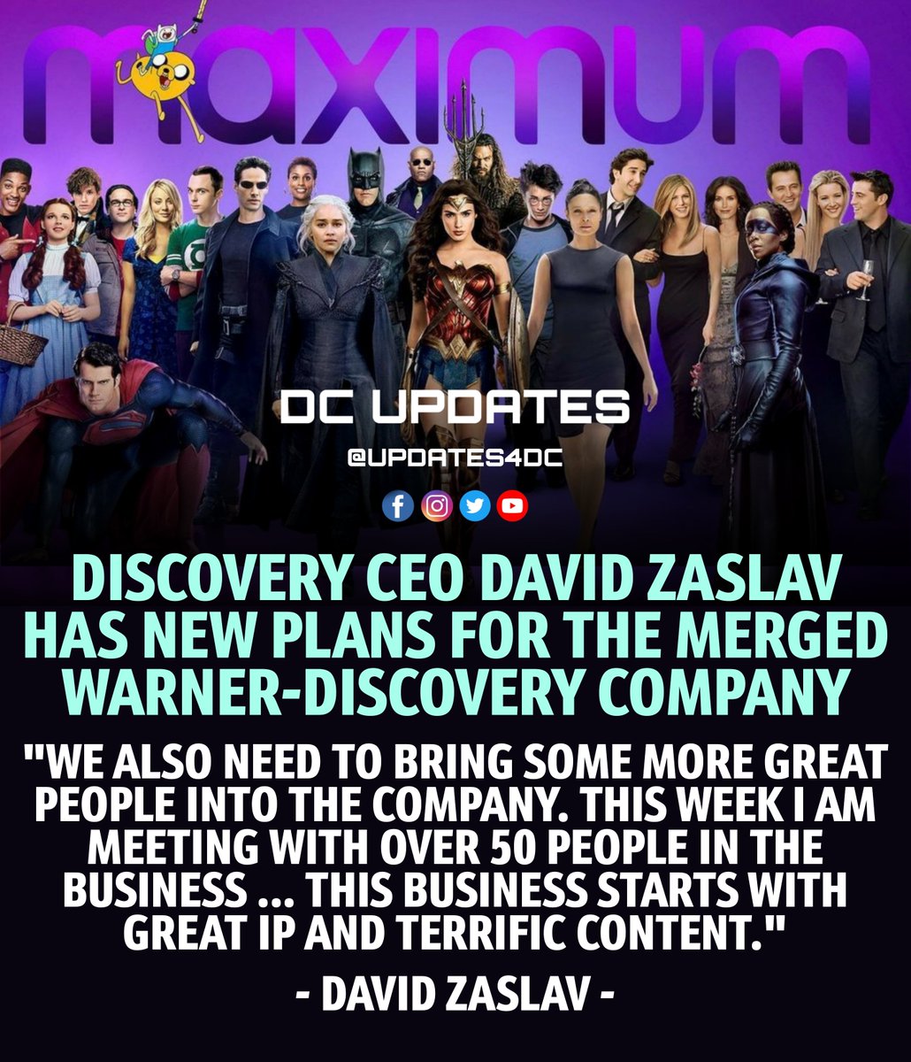 Discovery Has Huge Plans for Warner Bros-Discovery. Merger is Expected to Be Completed by Mid 2022. #WarnerBros #Discovery #RestoreTheSnyderVerse