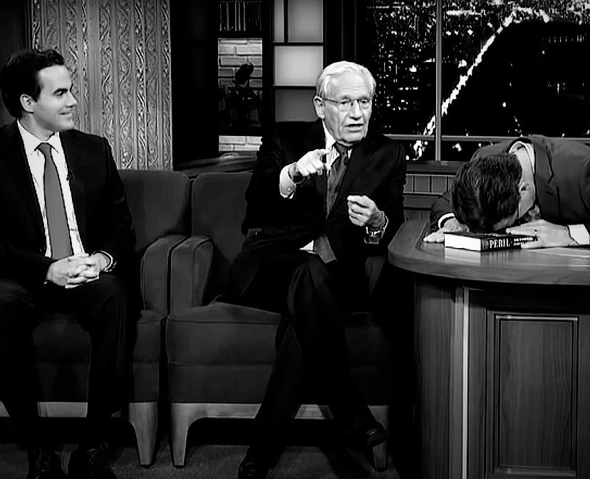 realBobWoodward's tweet photo. .@StephenAtHome, whose head is not shown because his face is on our book, realizes the PERIL facing the United States. https://t.co/65TjcvpWXy