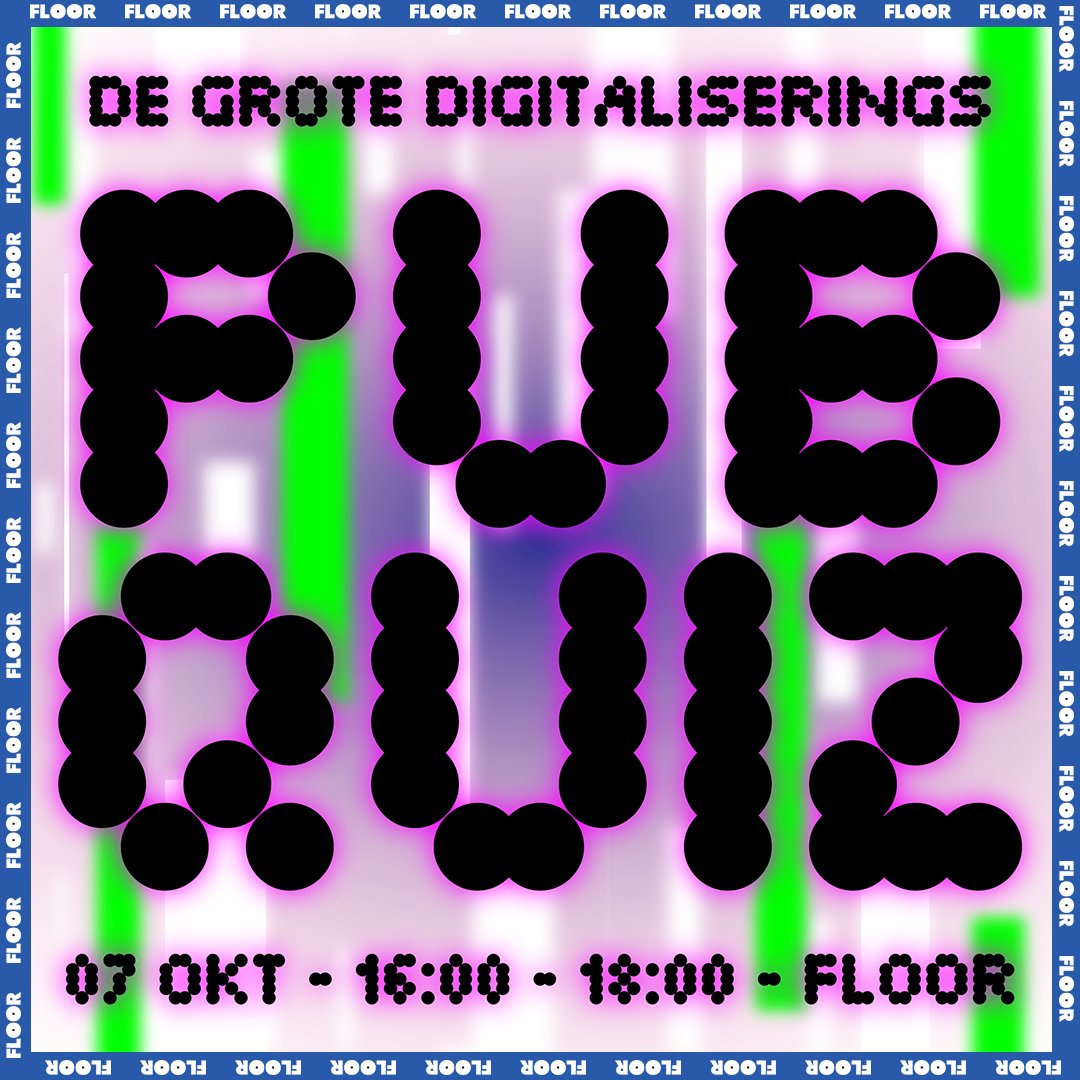 Kunstenaar Roos Groothuizen ontwerpt voor #FLOOR een #Digitaliseringspubquiz met vragen over je digitale leven, #socialmedia, privacy en meer. Toon je digi eindbaas skills op 7 oktober aan Marleen Stikker, HvA Professor of Practice! Aanmelden kan via hva.nl/floor.