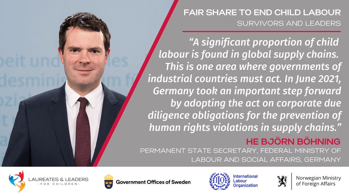 WithEveryChild's tweet photo. #Germany has been pushing to #endchildlabour in global supply chains at home and in the #EU - thank you to @BoehningB @BMAS_Bund for these critical steps. #FairShare4Children https://t.co/SUWIfNAoA5