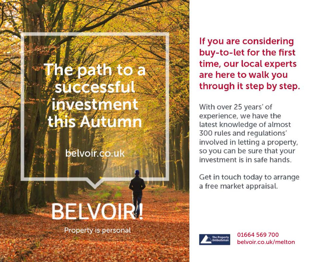 Autumn is here! 🍂🍁
Are you considering buy-to-let? Were here to walk you through step by step.
Get in touch today on 01664 569 700 to arrange a free market appraisal!

#buytolet #belvoir #appraisal #rent