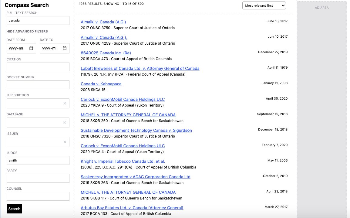 colinlachance's tweet photo. Sneak peek at coming free research site. No registration, tracking, or google indexing of party/witness private content. Ad space unobtrusive and presented solely on desktop. Ads alongside cases will match practice area of advertiser with case topic.

140 free ad spots available https://t.co/3IBYyhPVg0