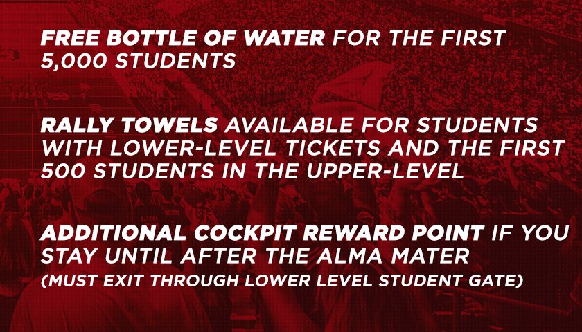 SC_Cockpit's tweet image. 𝗦𝘁𝘂𝗱𝗲𝗻𝘁𝘀...𝗕𝗲 𝗘𝗮𝗿𝗹𝘆. 𝗕𝗲 𝗟𝗼𝘂𝗱.

See you Saturday night!

#Gamecocks 

@CoachSBeamer @UofSCtickets