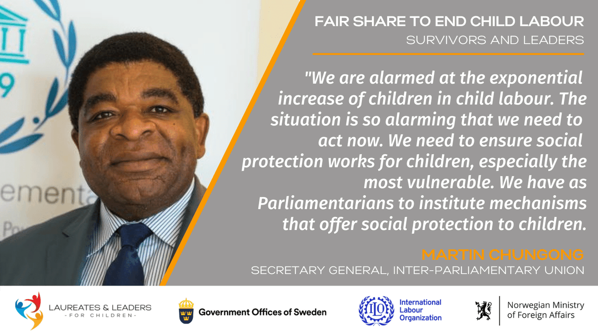 WithEveryChild's tweet photo. Parliamentarians are vital to ensuring #socialprotection works for children. Thank you @IPUparliament @MartinChungong for making sure this gets on the agenda of governments worldwide! #FairShareToEndChildLabour https://t.co/g0khYoeik2