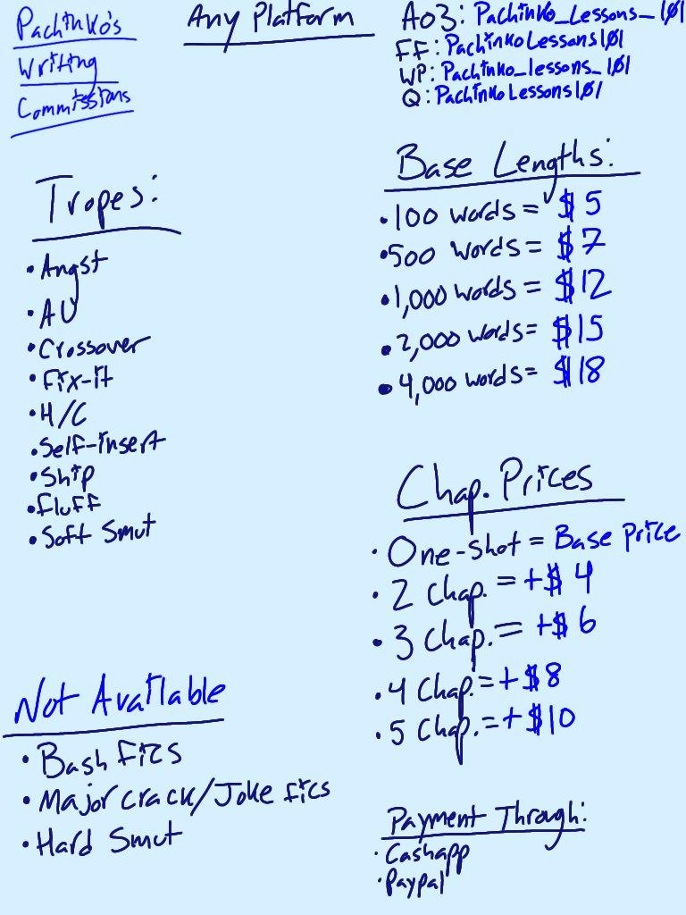 Pachink0Lessons's tweet image. (New pinned again--) 
My commission forms have been updated! All info is below :D