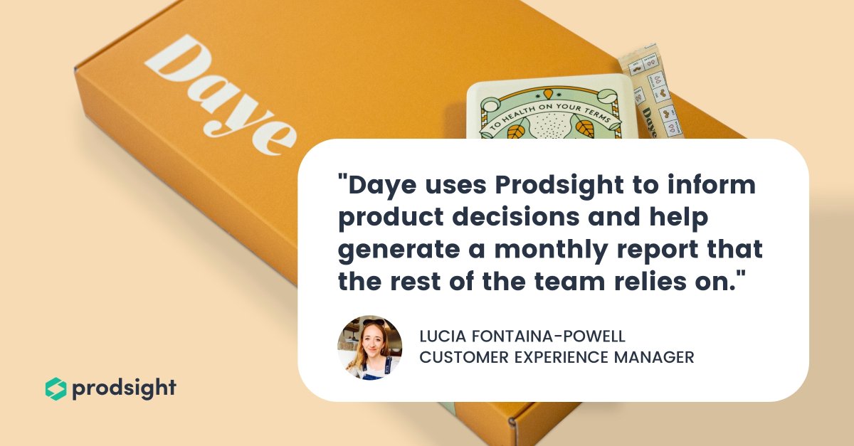 .<a href="/MeetDaye/">Daye</a> uses @Prodsight to inform product decisions and help generate a monthly report that the rest of the team relies on. See how they do it: on.prodsight.ai/3iC9m3u